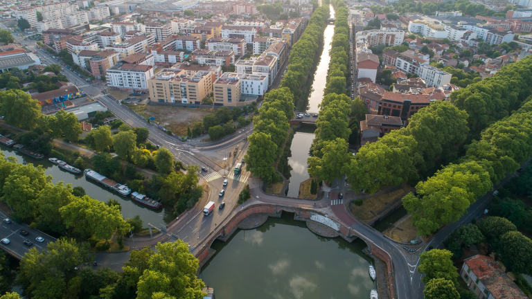 Vue aérienne des ponts-jumeaux