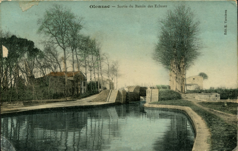 Bassin des écluses, Olonzac, 1910